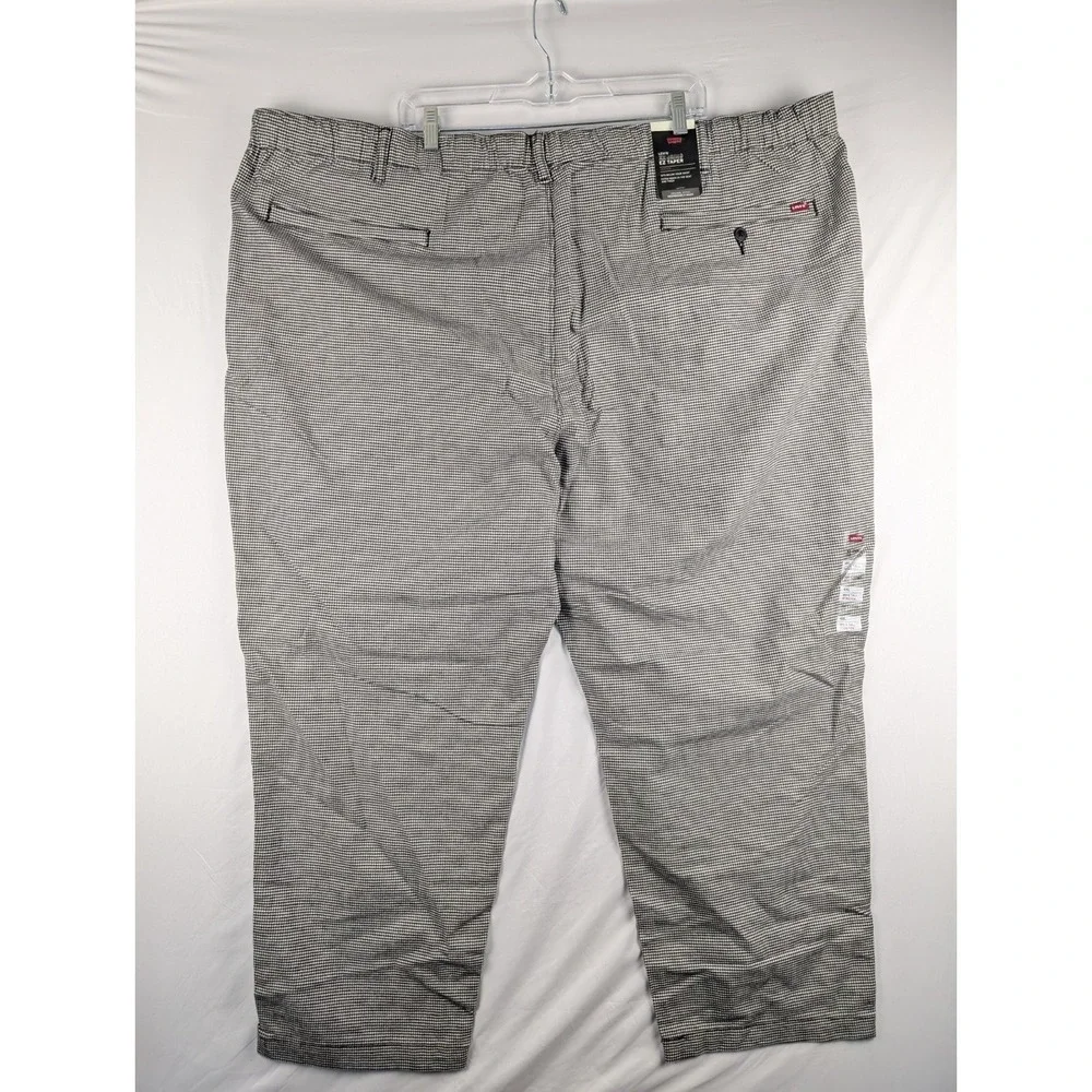 Levi's XX Chino EZ Taper Pants Mens 4XL Black White Houndstooth Stretch Big Tall